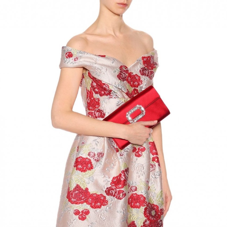 Jimmy Choo شنطة للسهرة من دون حمالات براقة من