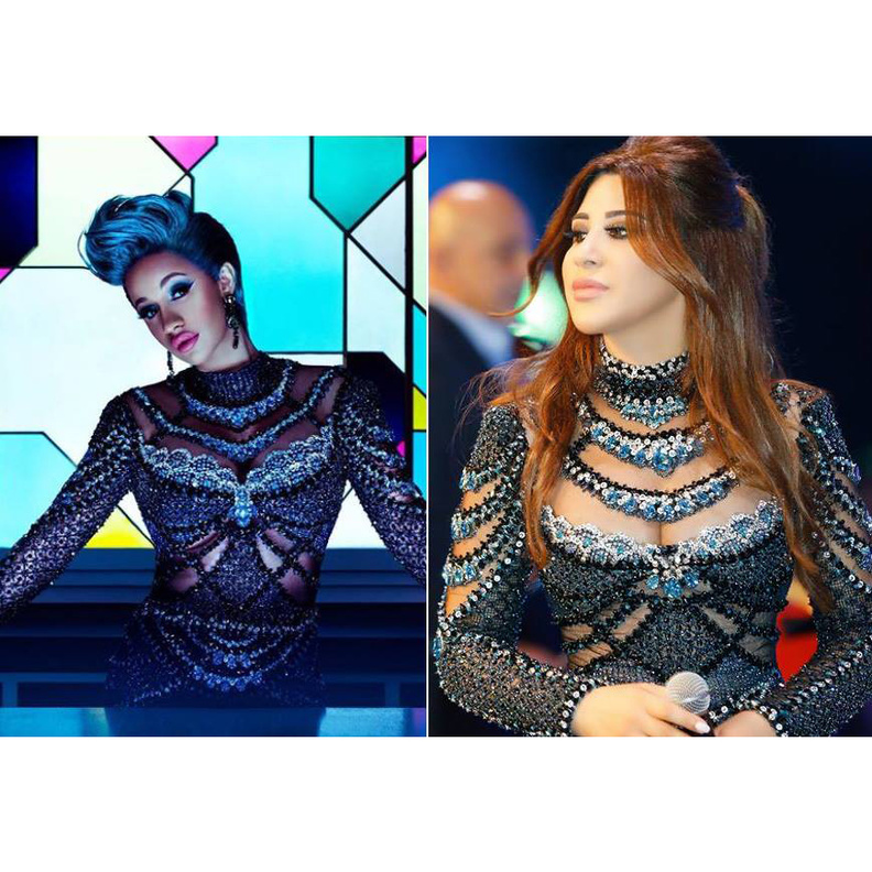 المغنية الاميركية Cardi B ارتدت الفستان نفسه، لكنها نسّقته بشكل مختلف تماماً.