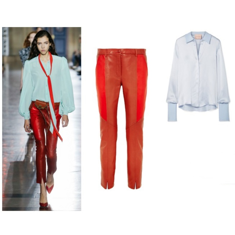 اطلالة لافتة في بنطلون الجلد الأحمر