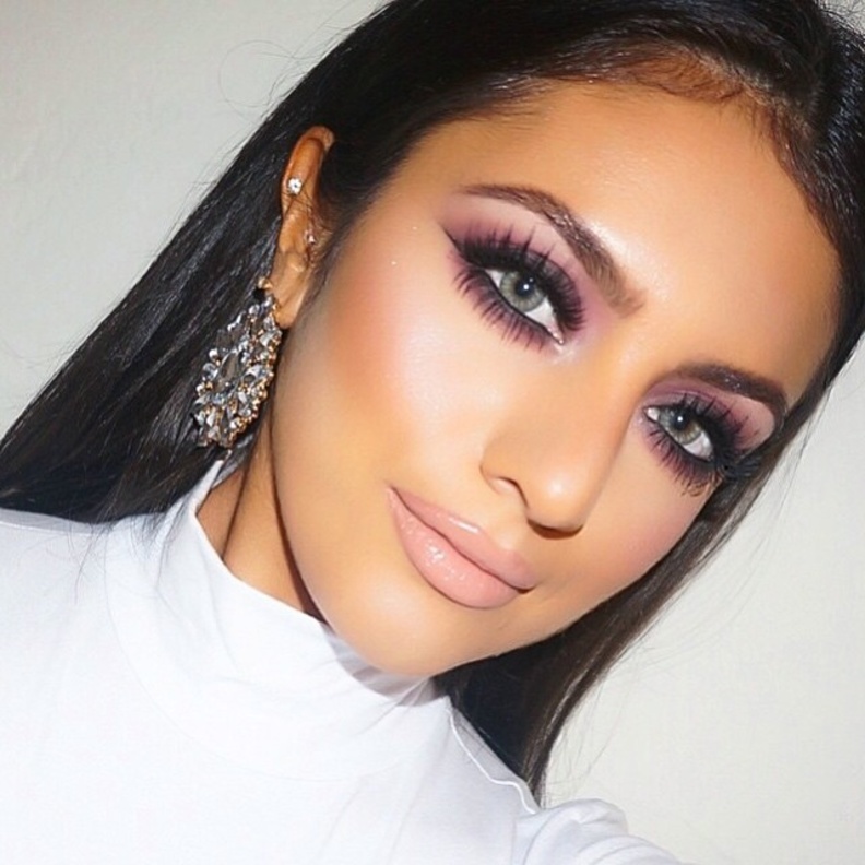 مكياج موف وفضي للعروس