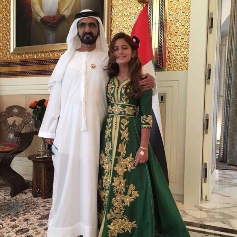 محمد بن راشد يصطحب ابنته الجليلة من المدرسة