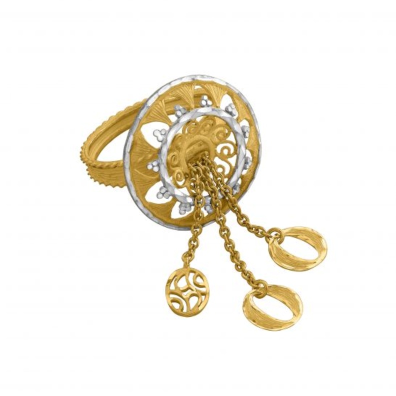 قلادة داماس من الذهب الأصفر والأبيض