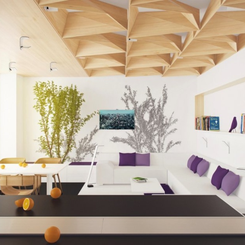 تصميم مودرن لسقف غرفة النوم