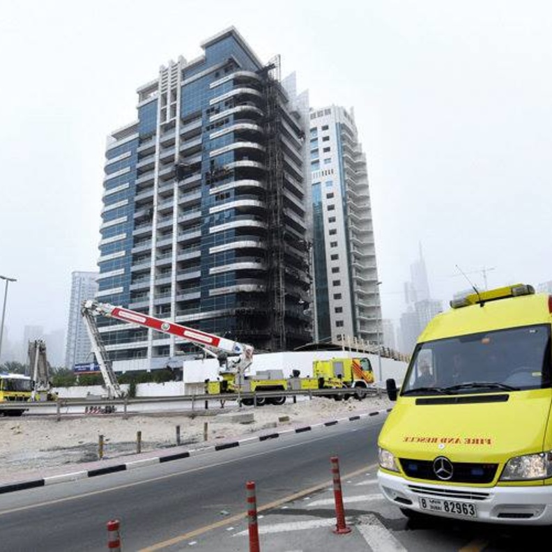 حريق في منطقة المارينا