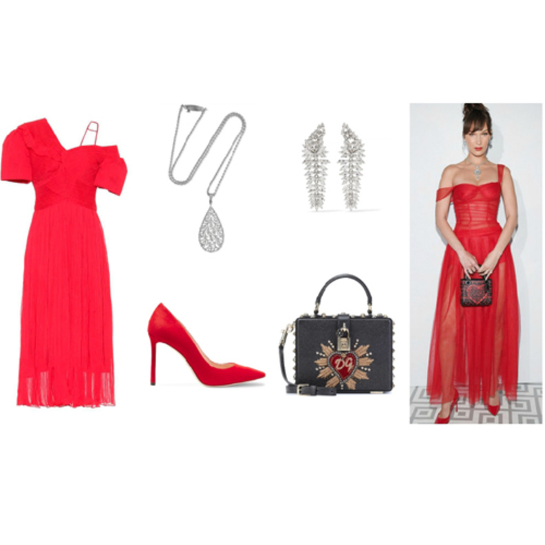  تألقي بالأحمر الجذاب بأسلوب بيلا حديد الشبابي