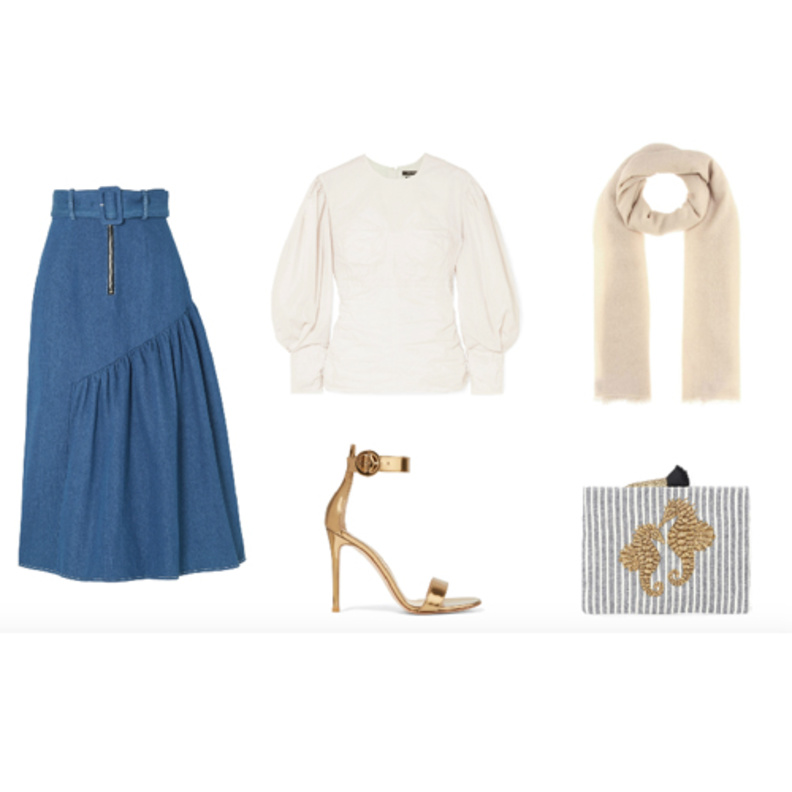 أسلوب ملفت وعصري للمحجبات بتنورة الجينز الطويلة