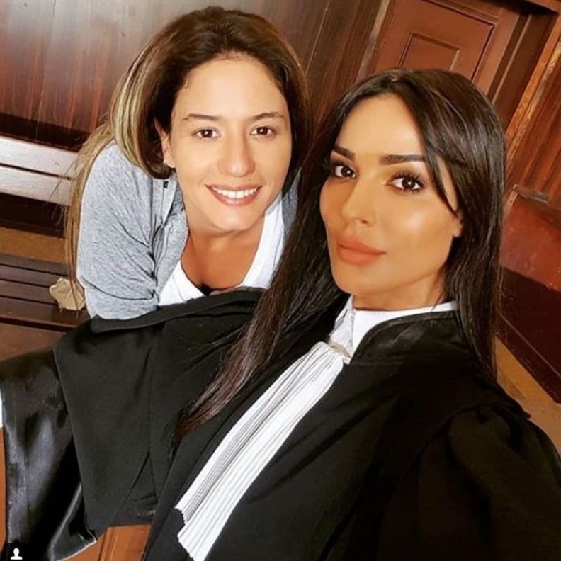 نادين نجيم في كواليس مسلسل طريق