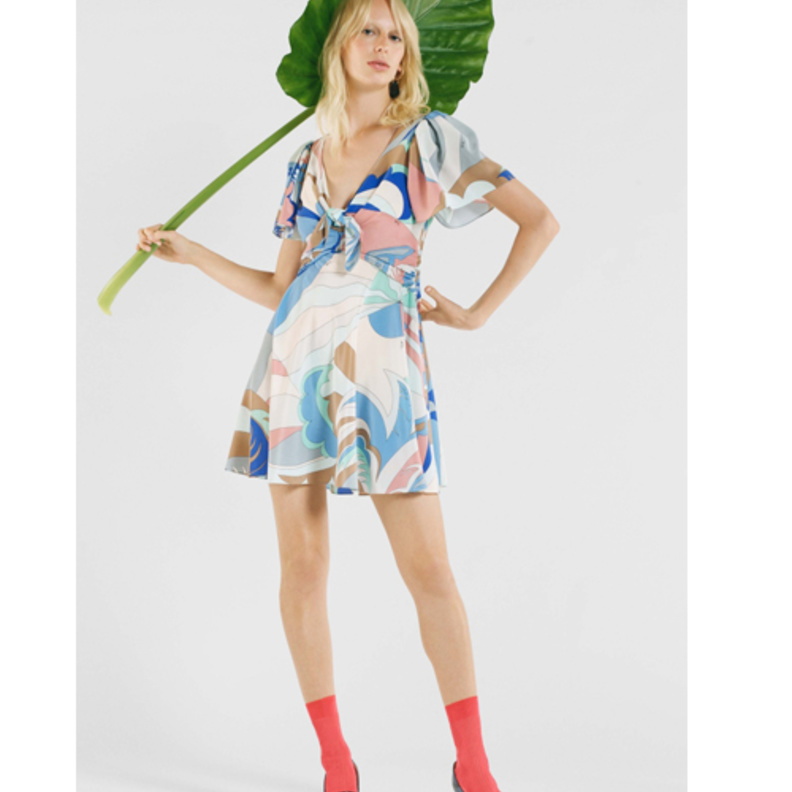فستان قصير معرق من مجموعة ريزورت EMILIO PUCCI 2019