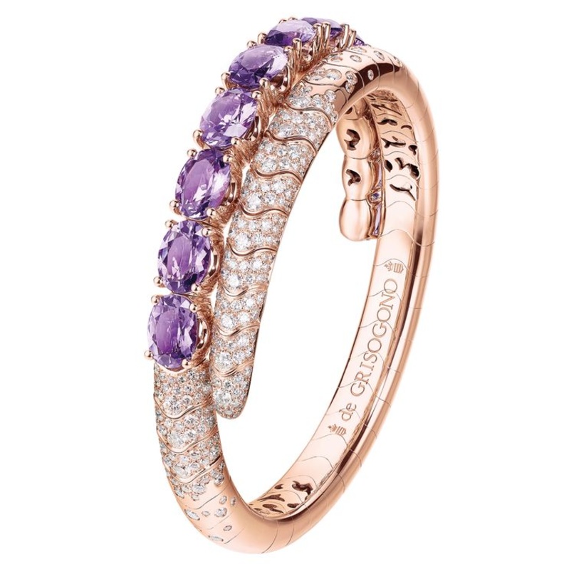 خاتم باسكال بروني من الجمشت والذهب