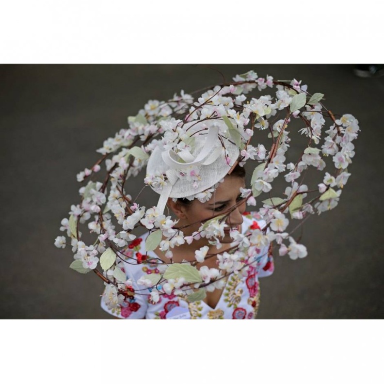 من القبعات التي لفتت الأنظار في مهرجان رويال أسكوت للخيول الذي انطلقت فعالياته بالأمس في إنجلترا