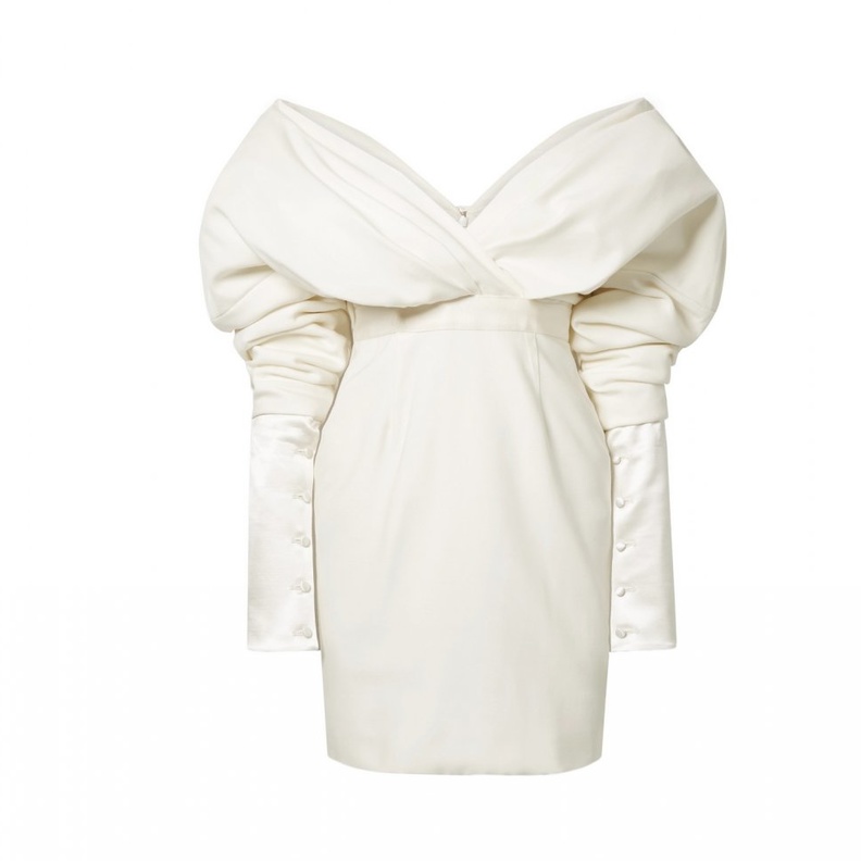 فستان قصير من RIME ARODAKY من التول المطرز