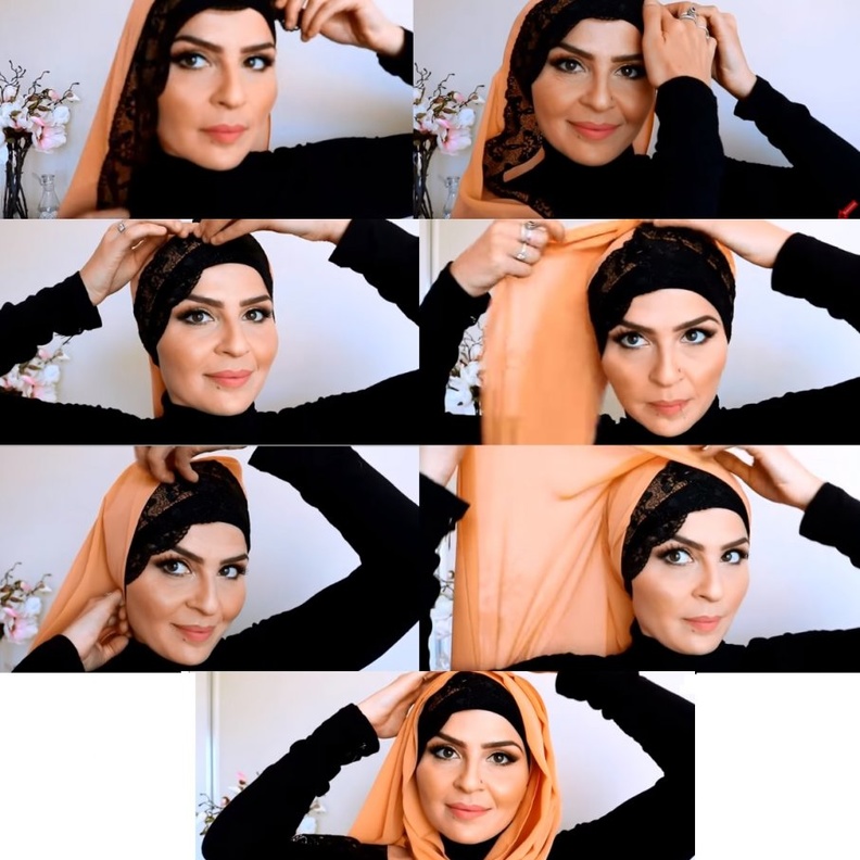 لفات حجاب بالدانتيل. .نعومة ورقي