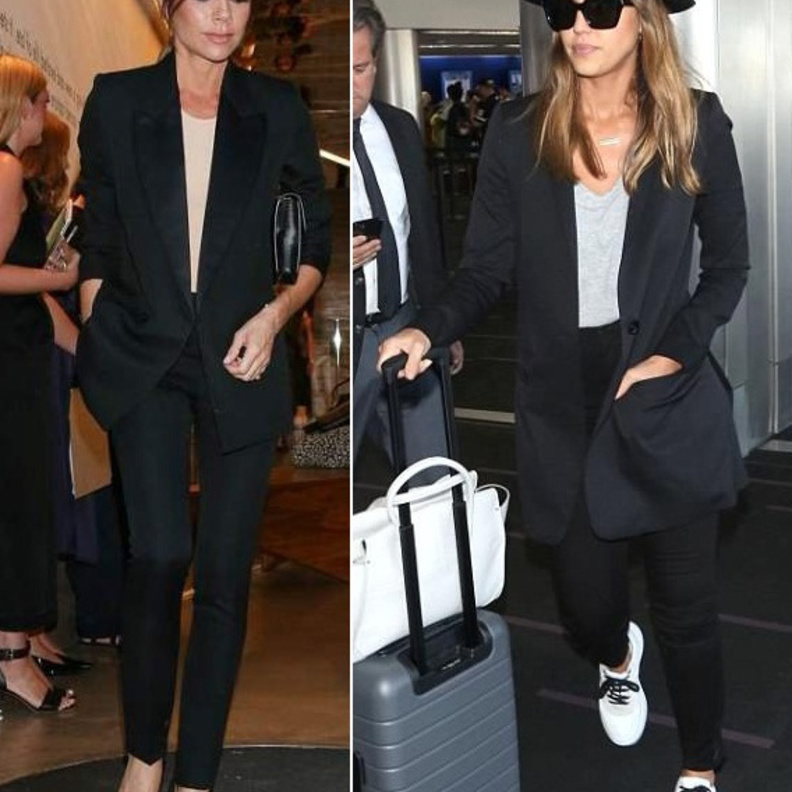 بين جيسيكا ألبا وفيكتوريا بيكهام.. من إعتمدت البدلة السوداء بشكل أفضل؟