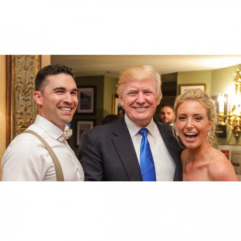 العروسين تفاجآ بحضور ترامب