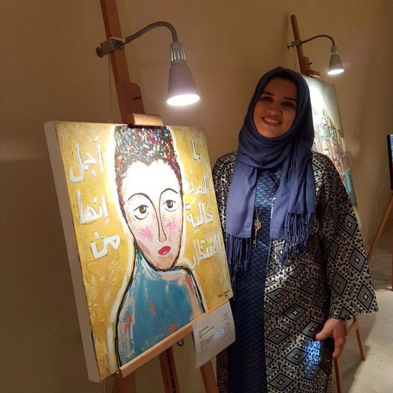 لوحة من اعمال هيفاء لقيادة المرأة