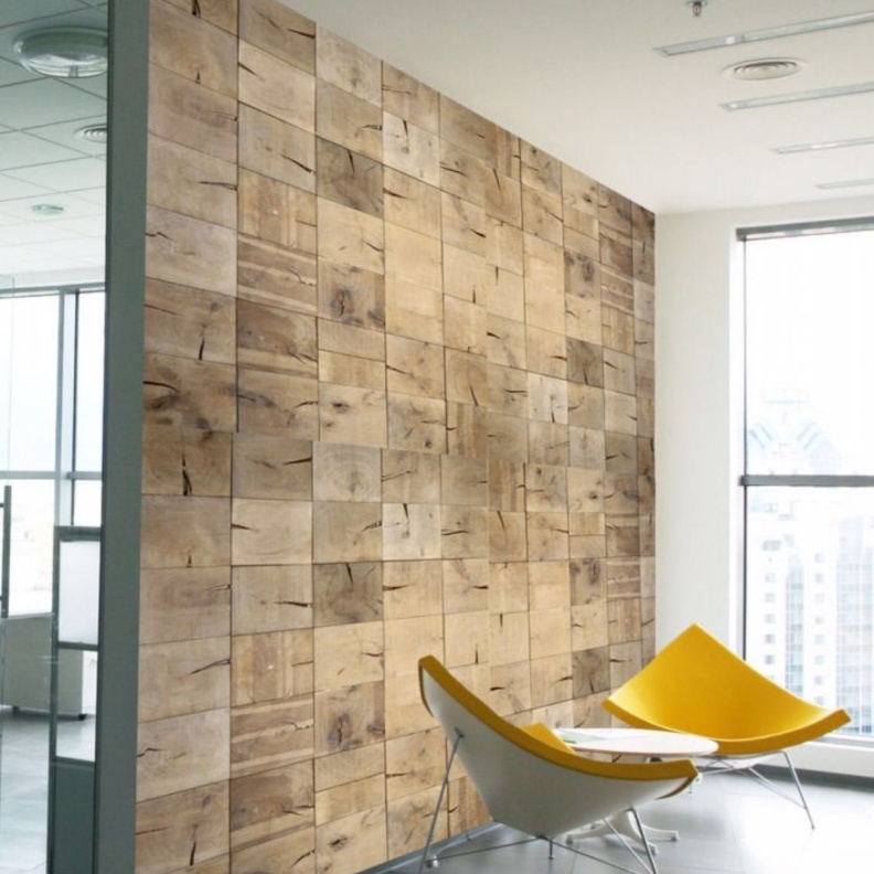 جدار غرفة نوم يتباهى بالتصميم المودرن وبجمال الخشب