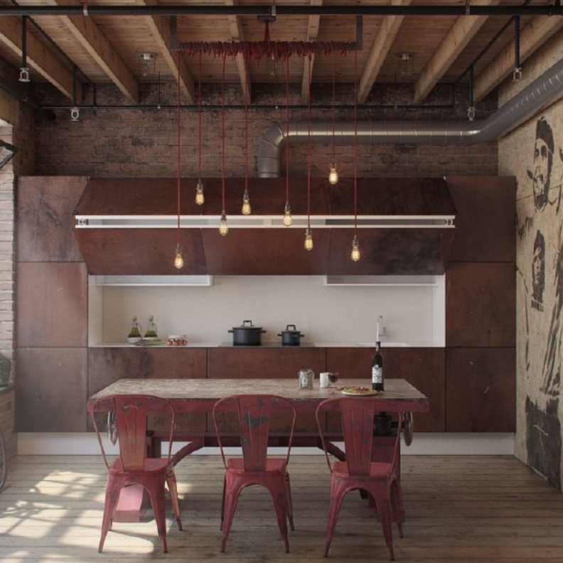 ديكور غرفة جلوس Industrial بلمسة مودرن مميزة