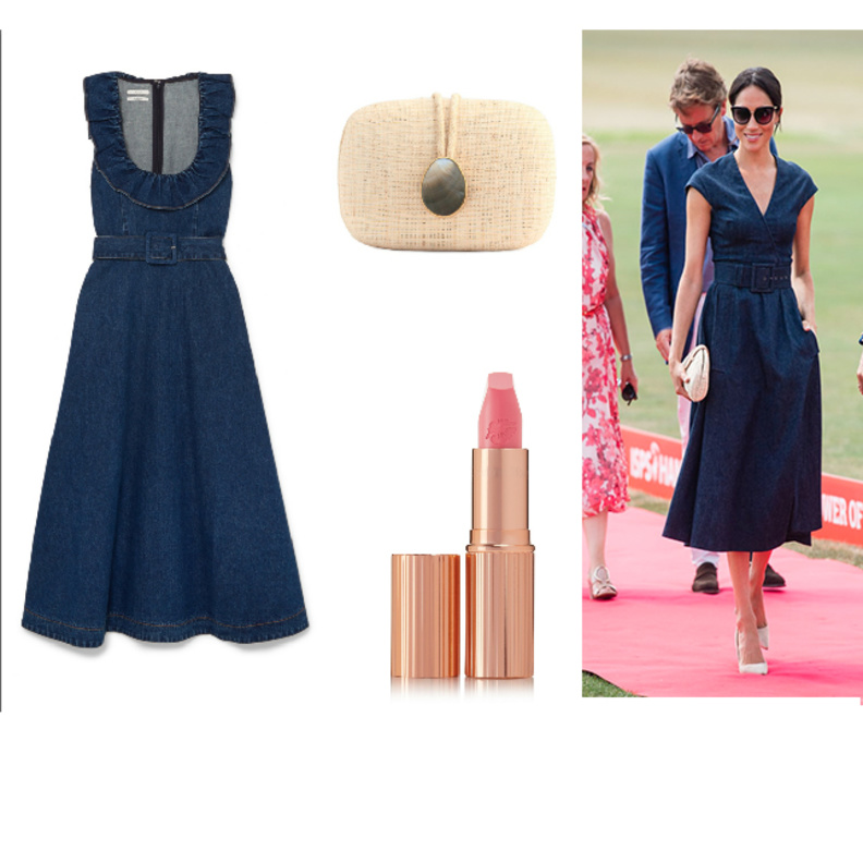 ستايل جذاب وراقي بفستان الجينز على طريقة ميغان ماركل