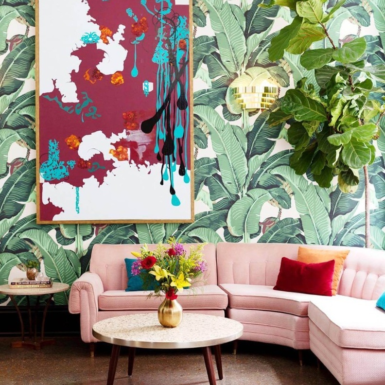 ديكور غرفة نوم بالنمط الاستوائي