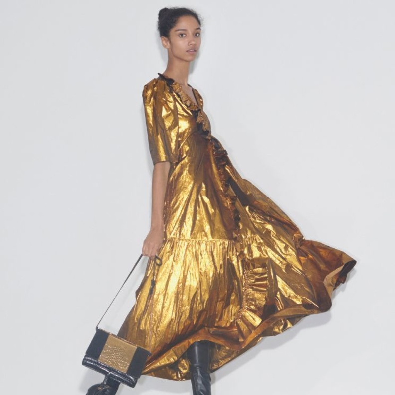 Temperley London فستان ميتالك من.