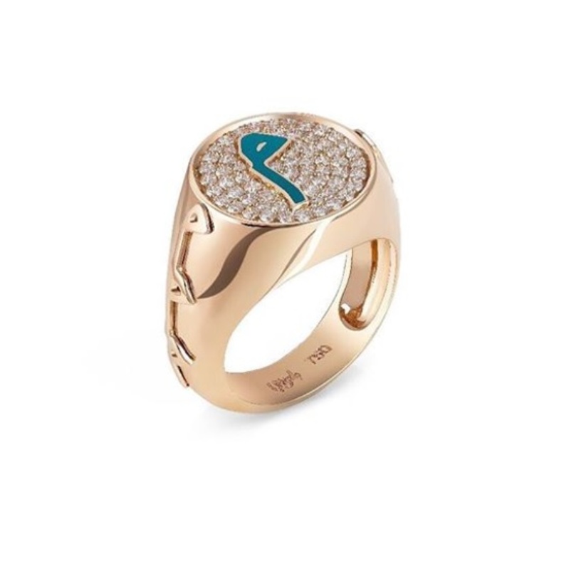 خاتم عزة فهمي من الماس والياقوت