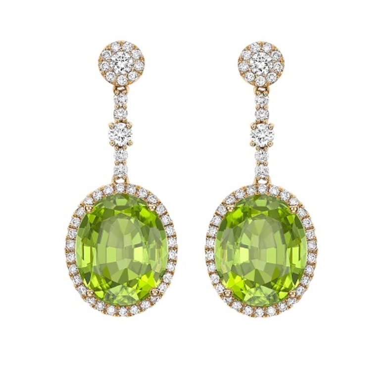  أقراط kiki mcdonough من الذهب والماس والبريدوت 