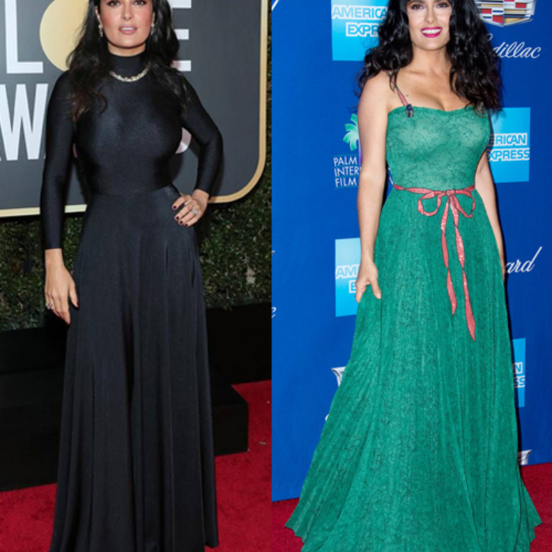 سلمى حايك تختار فستان أصفر فاخر من دار غوتشي