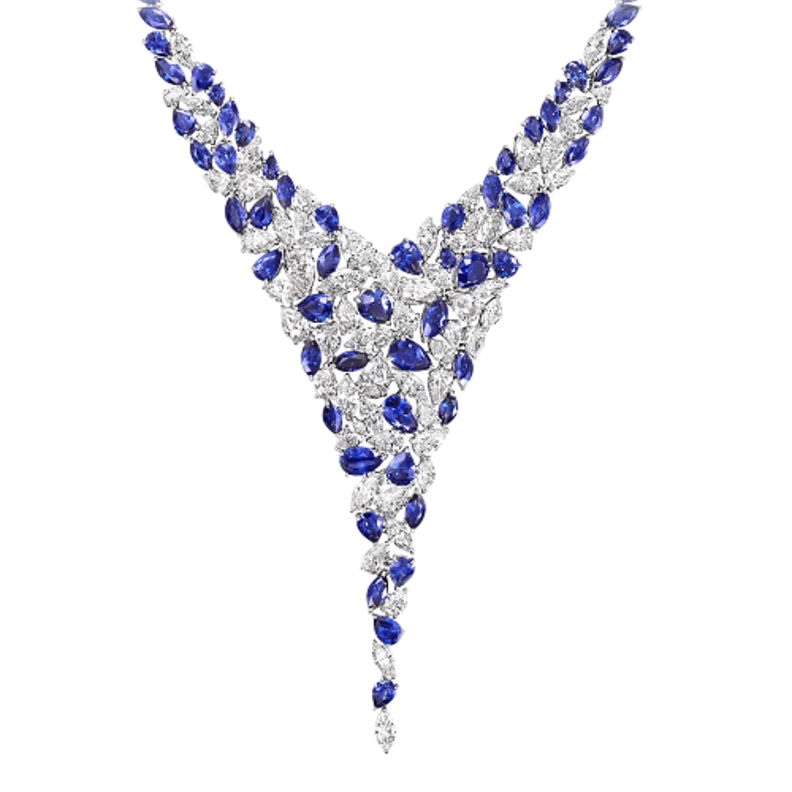 عقد غراف الماس و ياقوت أزرق 