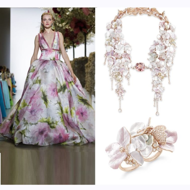 فستان باميلا رولاند وطقم كارتييه