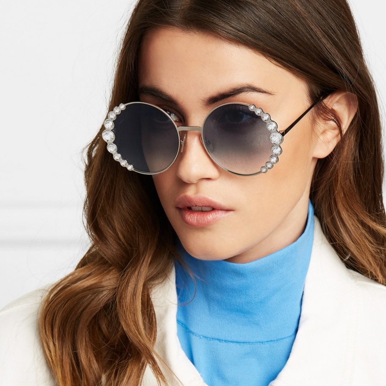  Prada نظارات شمسية مع عدسات باللون الزهري من