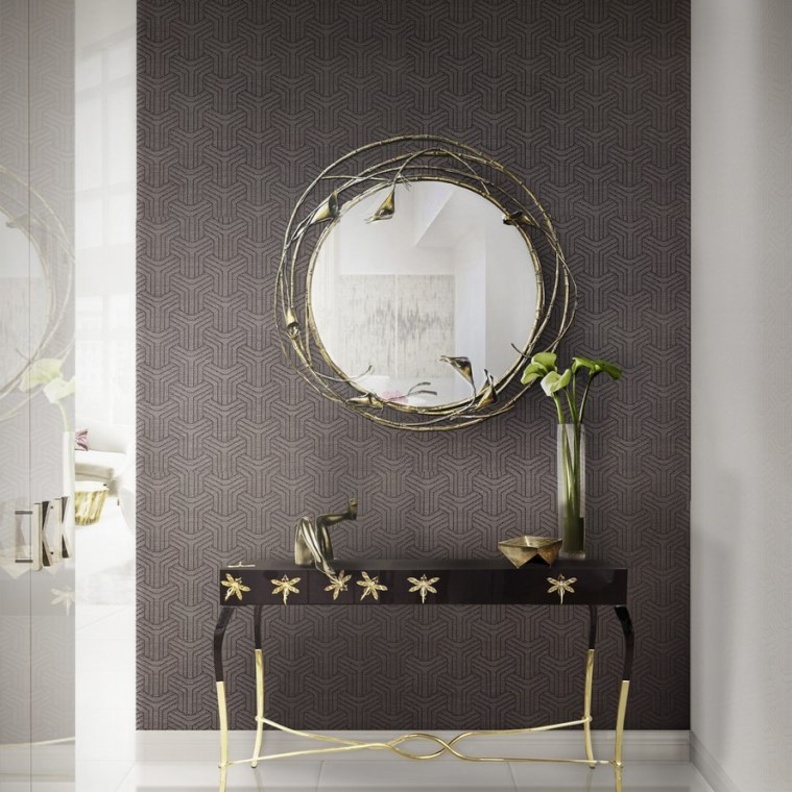 قطعة فنية مصممة من مجموعة مرايا لديكورات حوائط مودرن