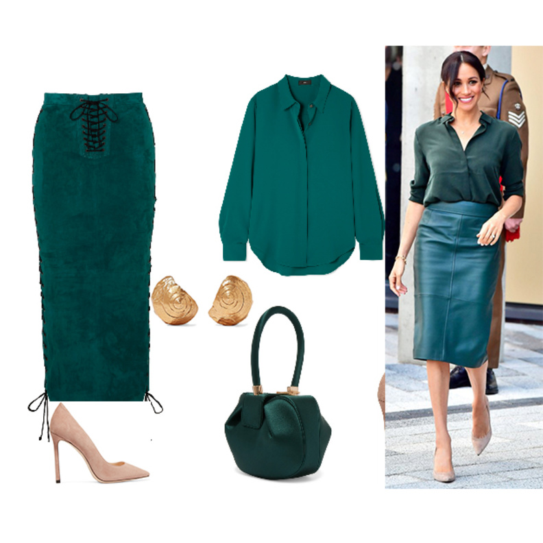 اطلالة جذابة بالأخضر استوحيناها من ميغان ماركل