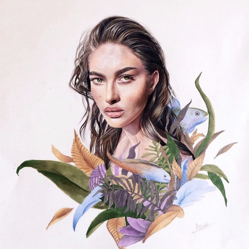 طفلة بريشة بشائر