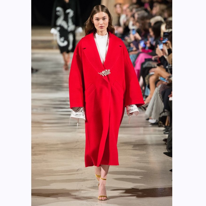 Christopher Kane معطف رمادي طويل من