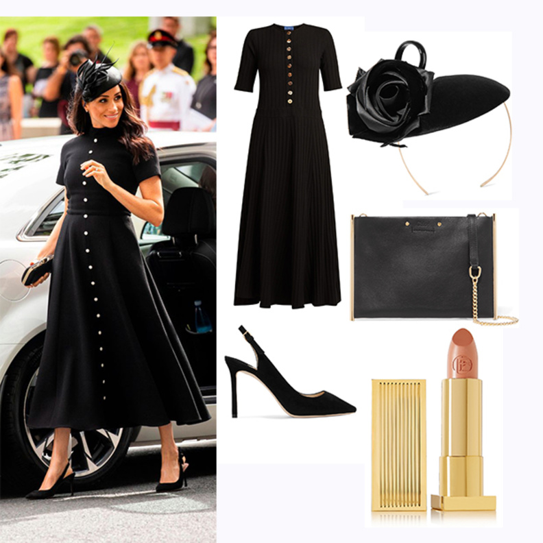 أسلوب ملكي فاخر بالفستان الميدي الأسود