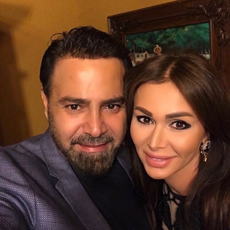 عاصي الحلاني مع زوجته كوليت بولس