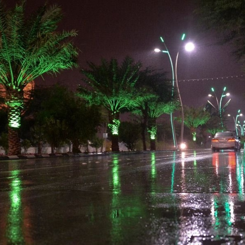  الامطار تتسرب مابين الصخور في تبوك