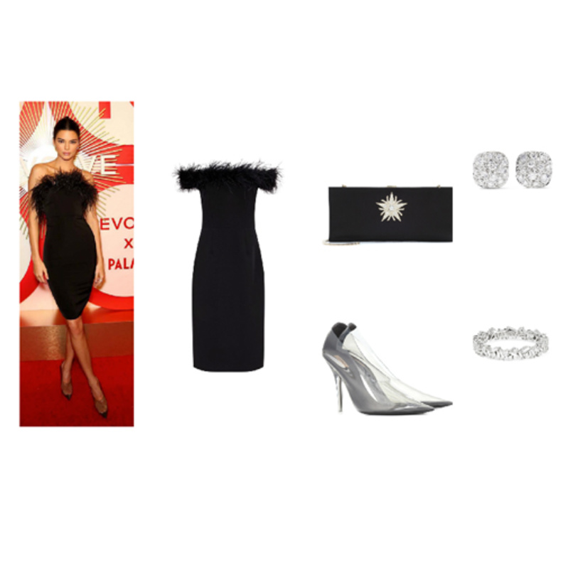 كيندل جينير في اطلالة راقية بالريش الأسود 