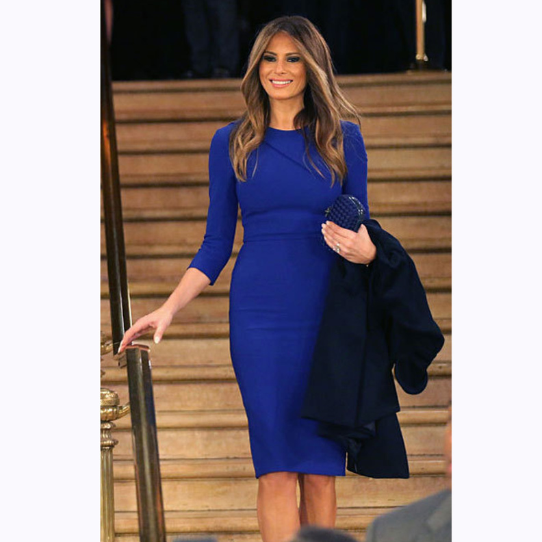 أجمل إطلالات ميلانيا ترامب ‏Melania Trump‏ بالفستان النيلي