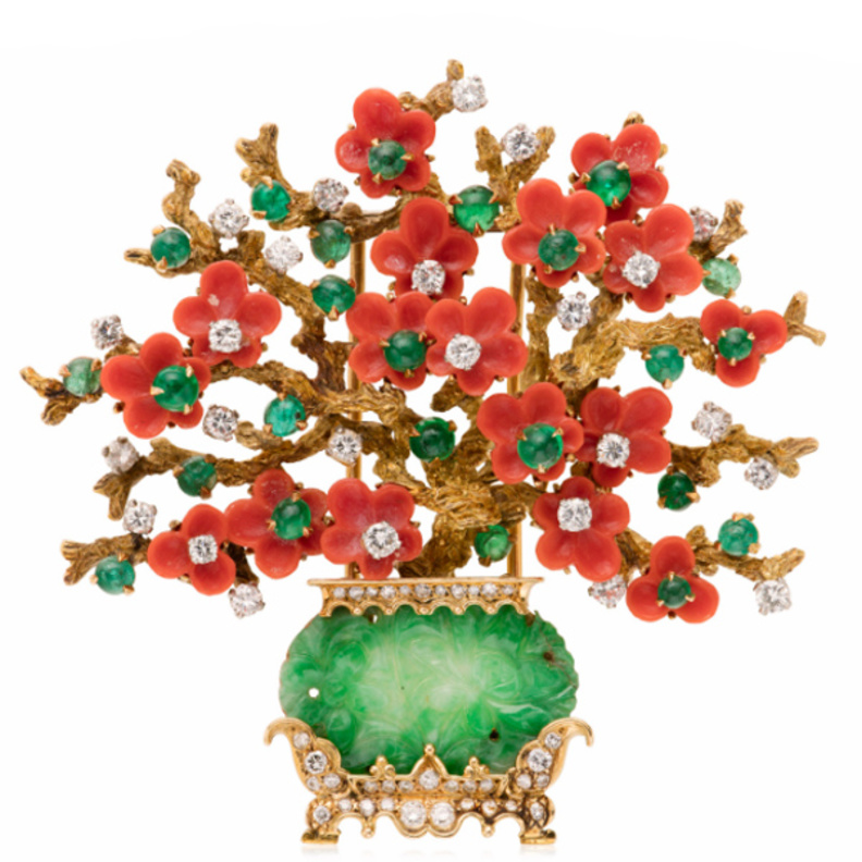 اسوارة ذهب وماس وزمرد وياقوت من مزاد كريستيز Jewels Online