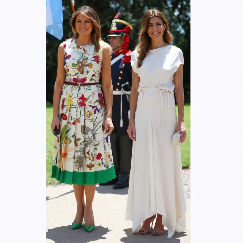 ميلانيا ترامب برفقة السيدة الأرجنتينية الأولى جوليانا عواضة في قمة ‏G20 summit in Buenos ‎Aires