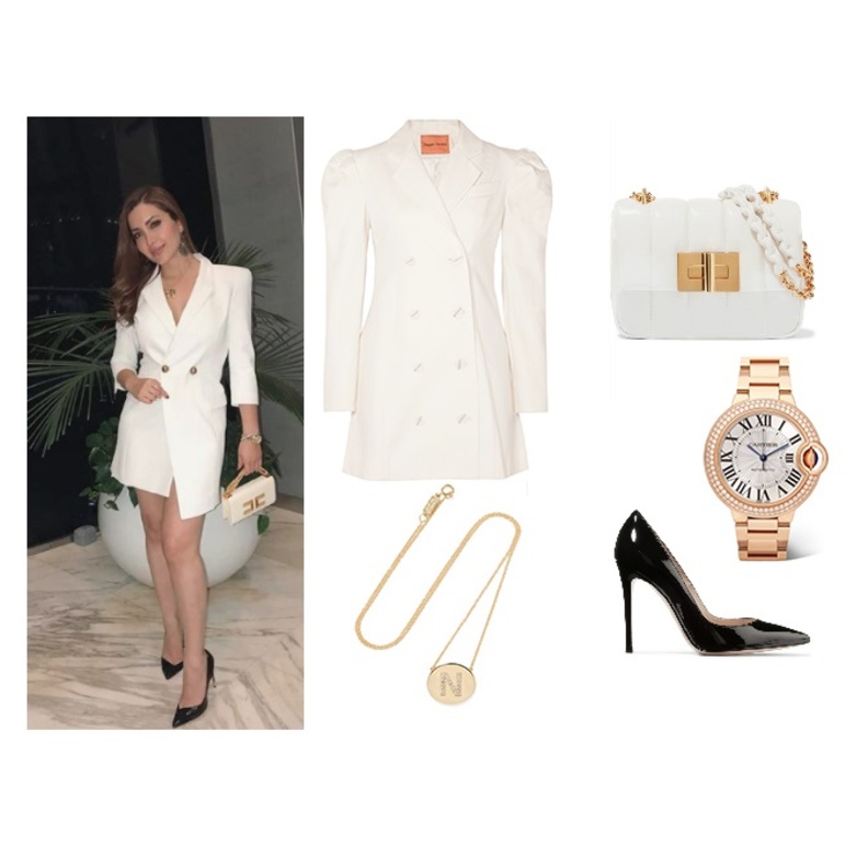 نسقي اطلالة عصرية في فستان البليزر الأسود بأسلوب سيرين عبد النور