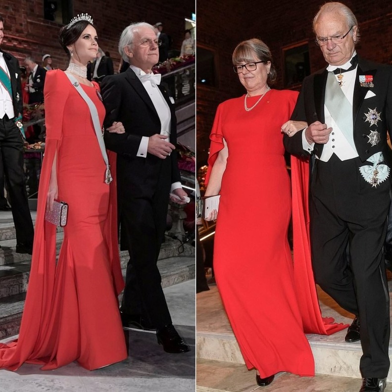 أطلت كل من صوفيا ودونا خلال حفل جوائز نوبل في ستوكهولم بفستانين متشابهين إلى حدّ كبير من حيث القصة واللون