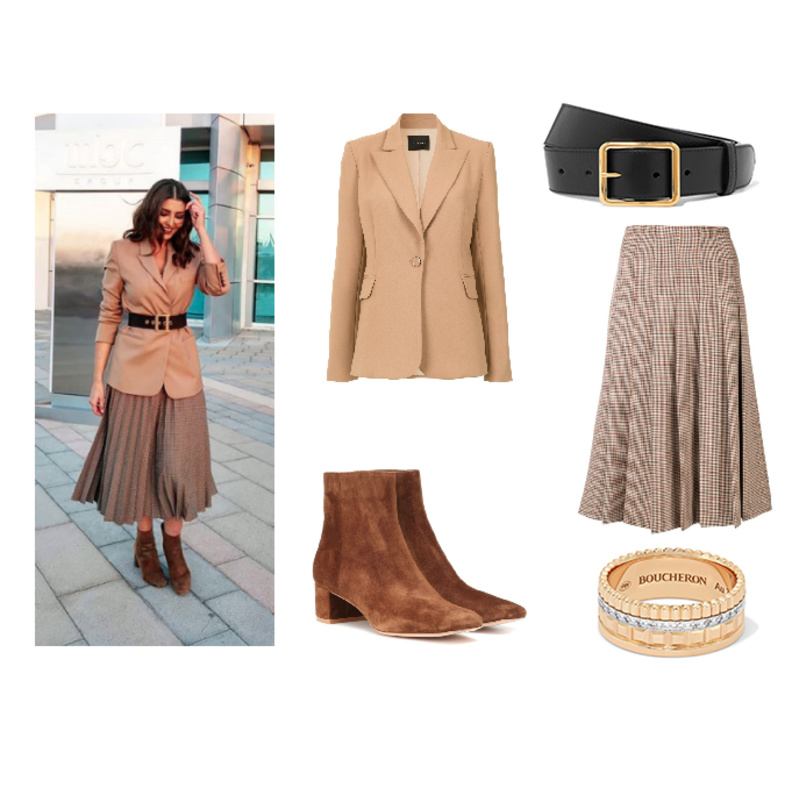 تنسيق عصري للبليزر مع الحزام بأسلوب بثينة الرئيسي