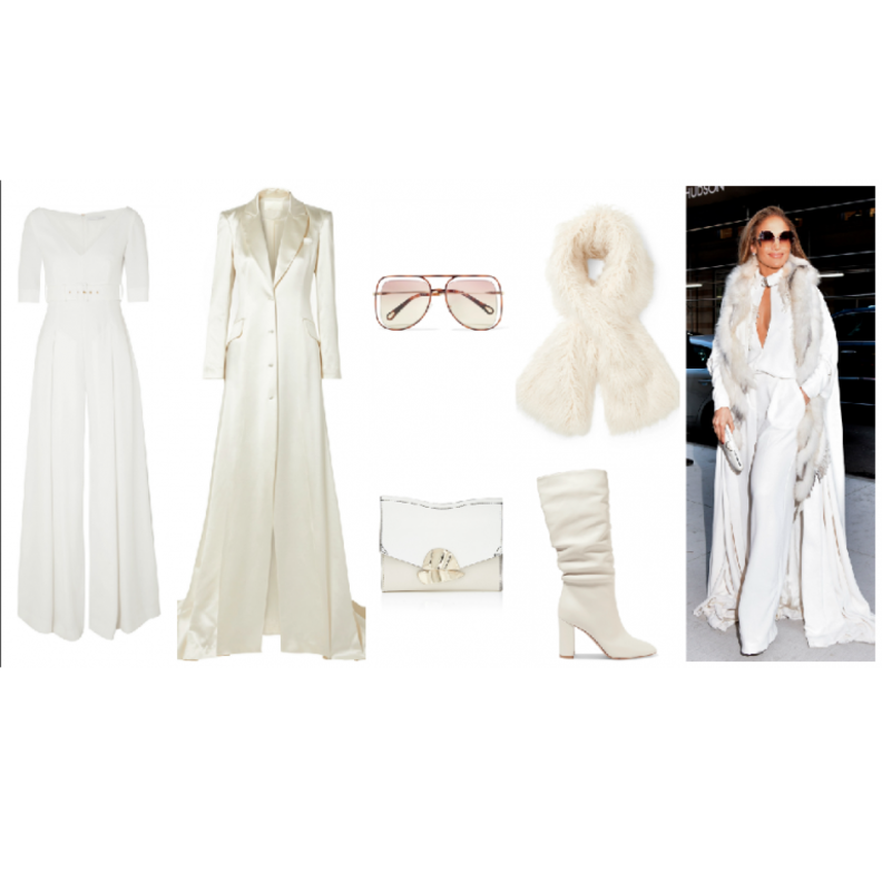 الأبيض الجذاب بأسلوب شتوي فاخر مستوحى من جينيفر لوبيز