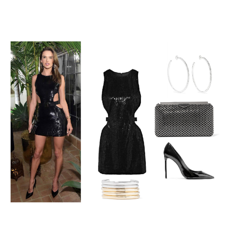 اطلالة في الفستان القصير البراق لسهرات نهاية العام بأسلوب اليساندرا امبروزيو