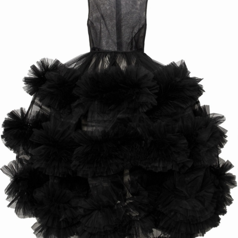 فستان اسود من MOLLY GODDARD مع التنورة المنفوشة 