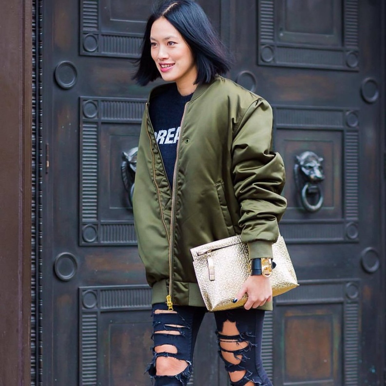 جاكيت قصير باللون الزيتي من Balmain 