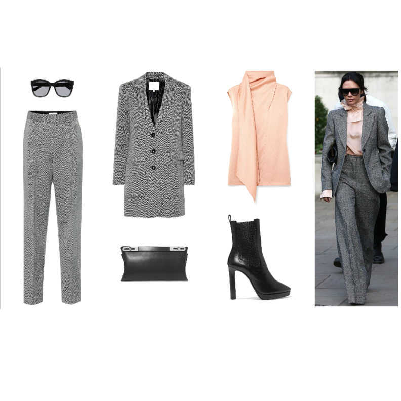  أناقتك بالبدلة الرمادية على طريقة فيكتوريا بيكهام