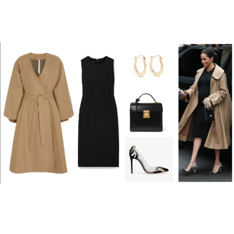 اطلالة مميّزة بمعطف البيج الطويل بأسلوب ليدي غاغا.